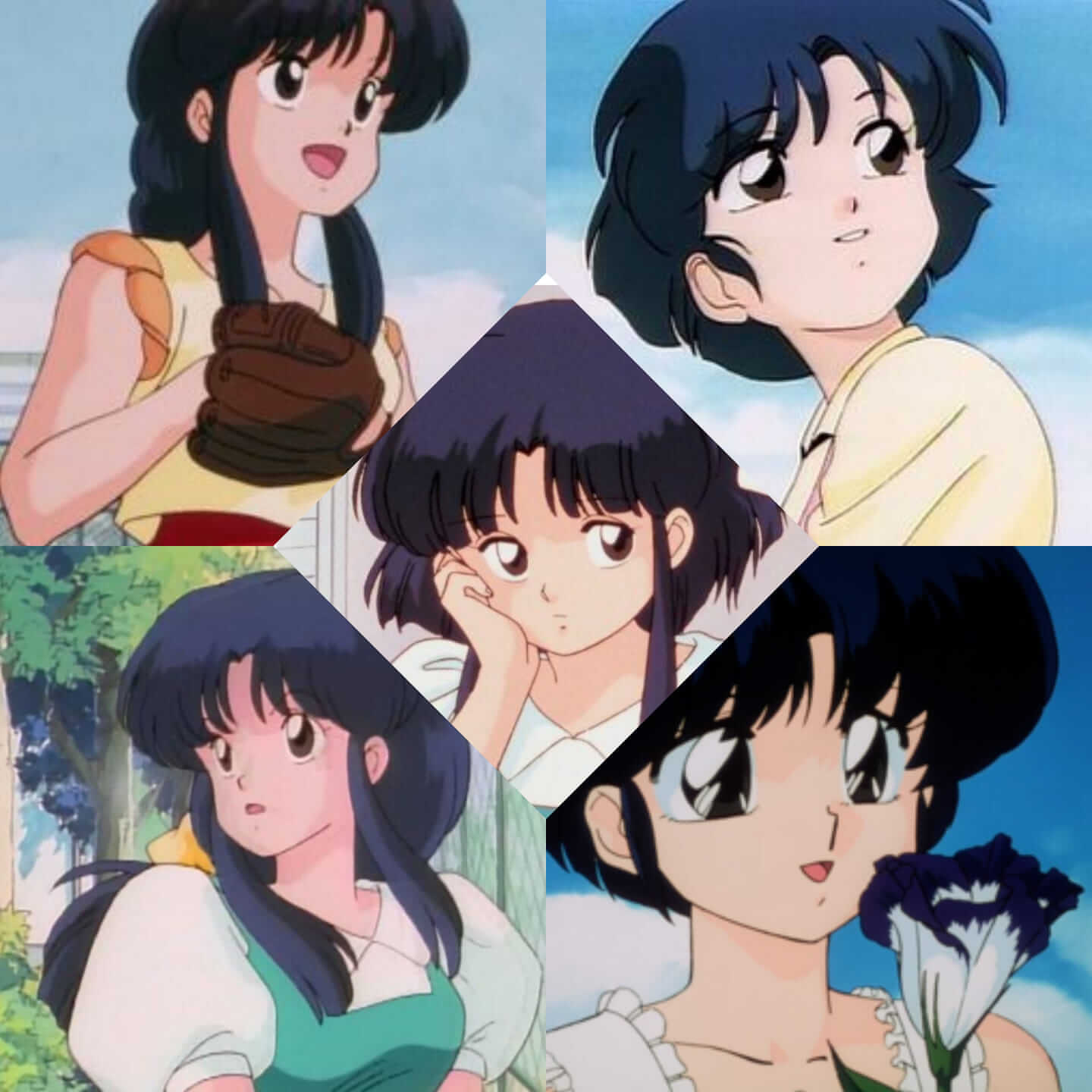 5 faceshot pictures of akane